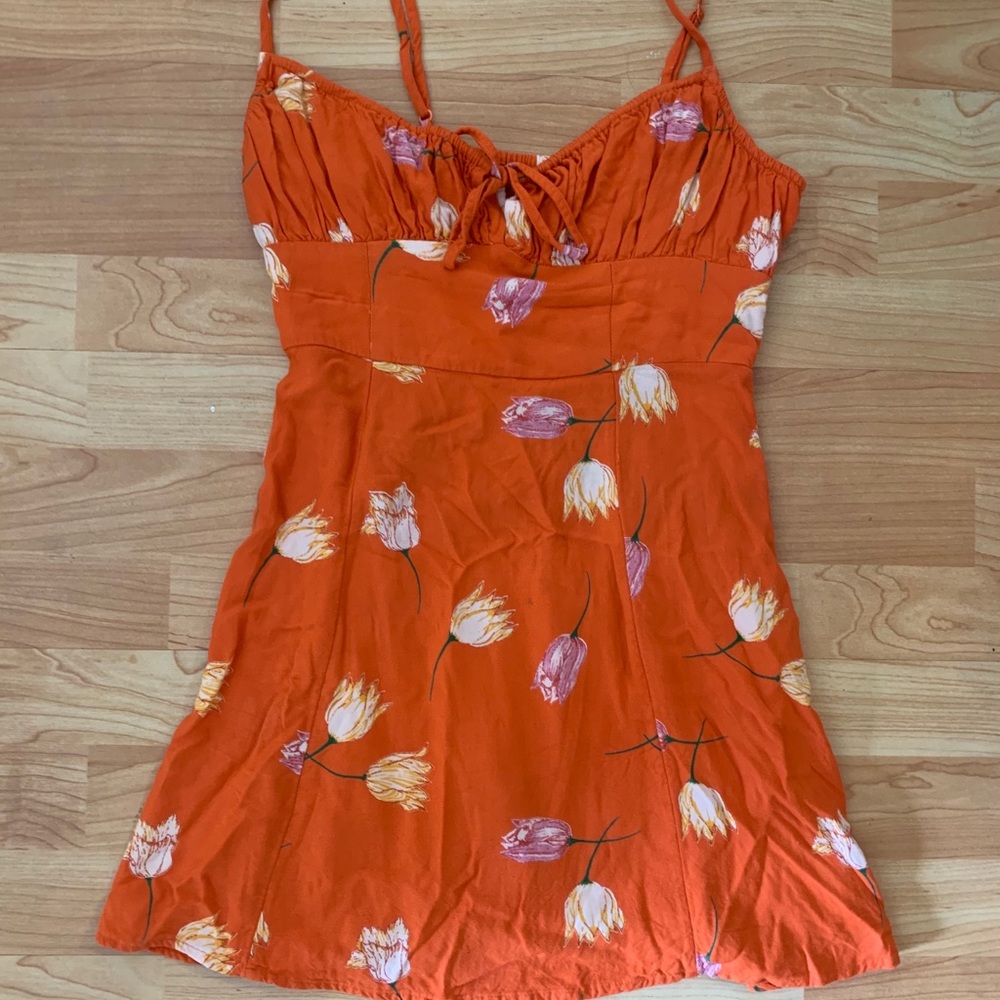 UO Kamaryn Tie-Front Mini Dress